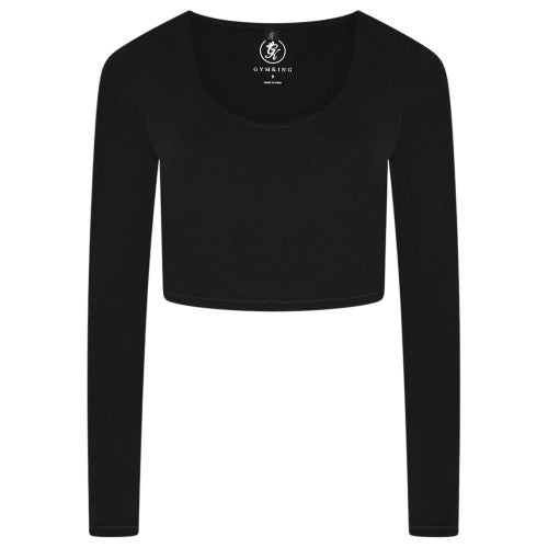 Front - Gym King Womens/Ladies Luxe Scoop Neck Slim Crop T-Shirt