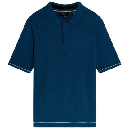 Front - Ted Baker Mens Chevron Knitted Short-Sleeved Polo Shirt