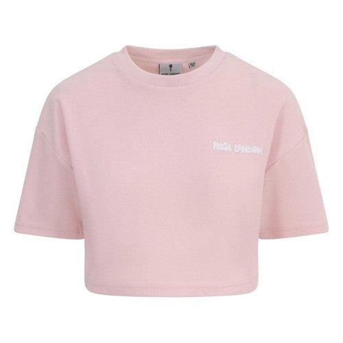 Front - Rose London Girls Authentic Crop T-Shirt