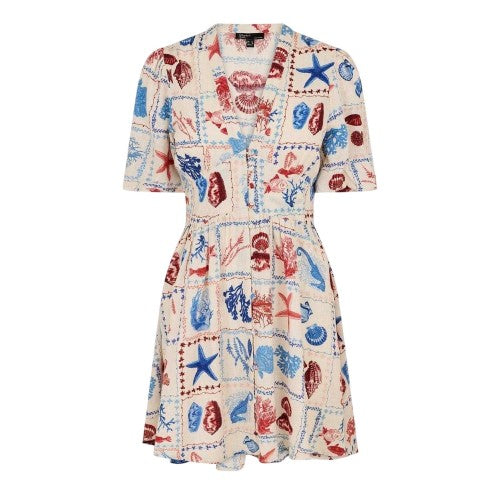Front - Nobody´s Child Womens/Ladies Starlight Shell Print Lyocell Mini Dress