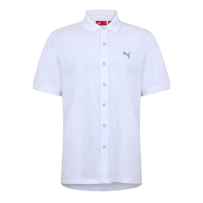 Front - Puma Mens Performance Short-Sleeved Button-Down Shirt
