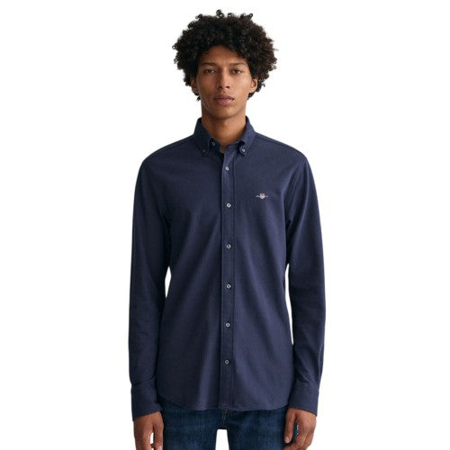 Front - Gant Mens Cotton Pique Regular Button-Down Shirt