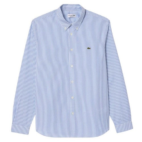 Front - Lacoste Mens Striped Premium Cotton Regular Button-Down Shirt