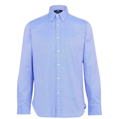 Front - Haines and Bonner Mens Oxford Tailored Long-Sleeved Button-Down Shirt