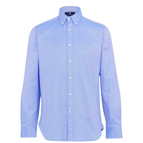 Front - Haines and Bonner Mens Oxford Tailored Long-Sleeved Button-Down Shirt