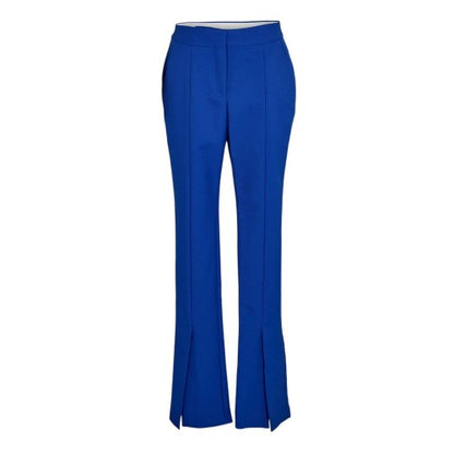 Front - Off White Womens/Ladies High Waist Slim Trousers