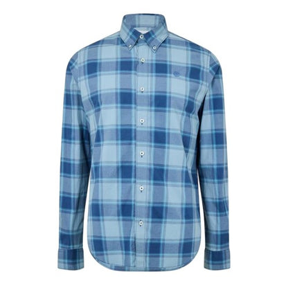Front - Timberland Mens Checked Poplin Long-Sleeved Button-Down Shirt