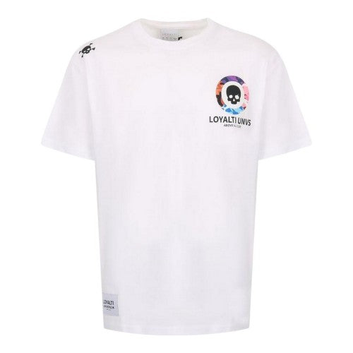 Front - Loyalti Mens Camo Skull Crew Neck T-Shirt