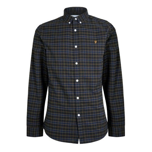 Front - Farah Mens Fraser Checked Regular Button-Down Shirt