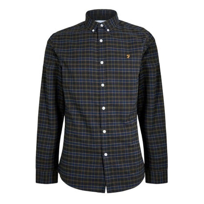 Front - Farah Mens Fraser Checked Regular Button-Down Shirt