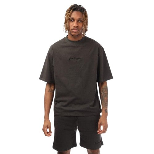 Front - Hype Mens Signature Logo Oversized T-Shirt
