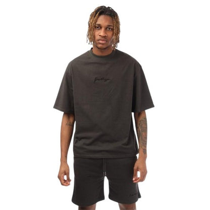 Front - Hype Mens Signature Logo Oversized T-Shirt