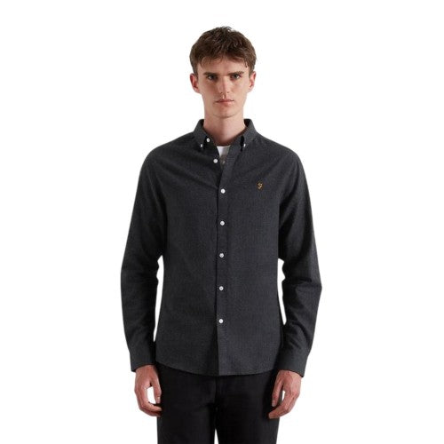 Front - Farah Mens Milners Oxford Long-Sleeved Button-Down Shirt