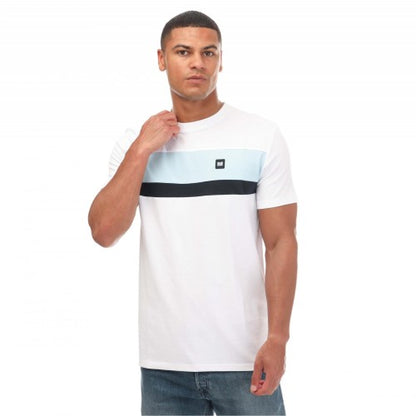 Front - Weekend Offender Mens Crossword Colour Block T-Shirt