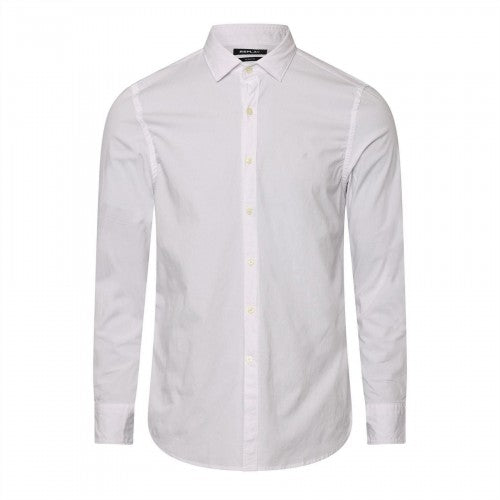 Front - Replay Mens Slim Long-Sleeved Button-Down Shirt
