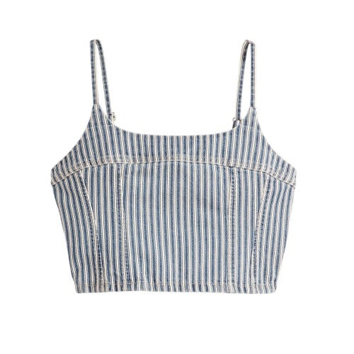 Front - Levis Womens/Ladies Jadine Striped Cropped Slim Tank Top