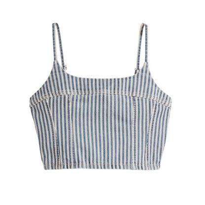 Front - Levis Womens/Ladies Jadine Striped Cropped Slim Tank Top
