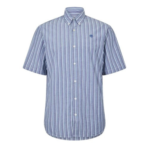 Front - Timberland Mens Striped Short-Sleeved Button-Down Shirt