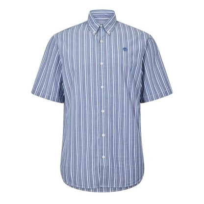 Front - Timberland Mens Striped Short-Sleeved Button-Down Shirt