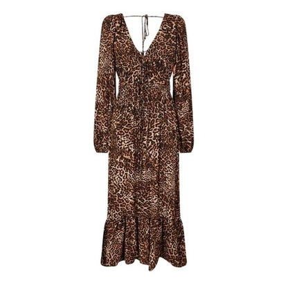 Front - Nobody´s Child Womens/Ladies Samntha Leopard Print V Neck Midi Dress