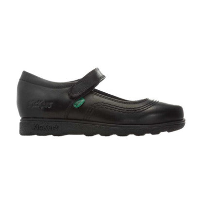 Front - Kickers Girls Fragma Pop Leather School Shoes