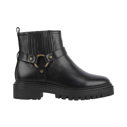 Front - Jack Wills Womens/Ladies Leather Block Heel Motorcycle Boots