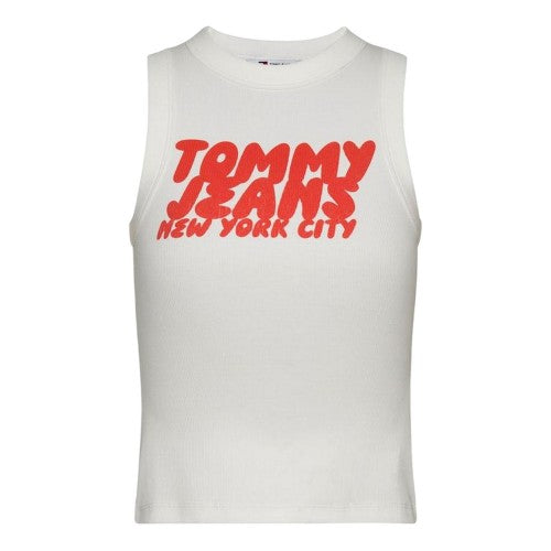 Front - Tommy Jeans Womens/Ladies New York City Ribbed Tank Top