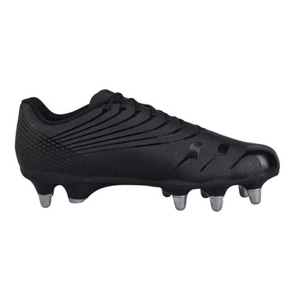 Front - Canterbury Mens Stampede Groundbreak Team Patterned Leather Soft Ground Rugby Boots