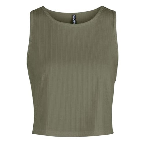 Front - Pieces Womens/Ladies Cropped Slim Sleeveless Tank Top