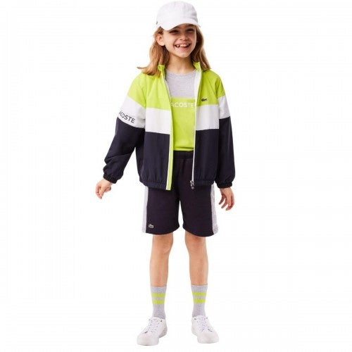 Front - Lacoste Boys Organic Cotton Colour Stripe Shorts