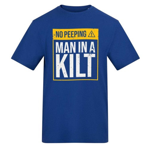 Front - AWD Mens No Peeping A Man In A Kilt T-Shirt