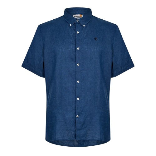 Front - Timberland Mens Mill Brook Linen Collared Button-Down Shirt