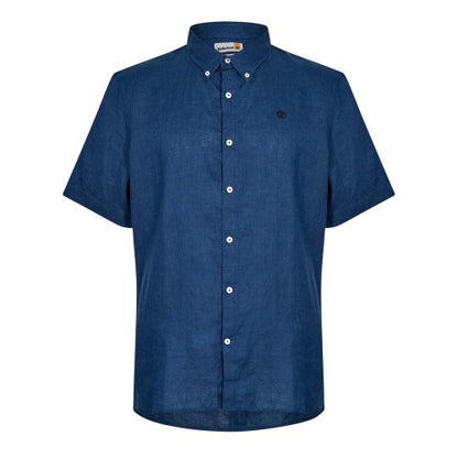 Front - Timberland Mens Mill Brook Linen Collared Button-Down Shirt