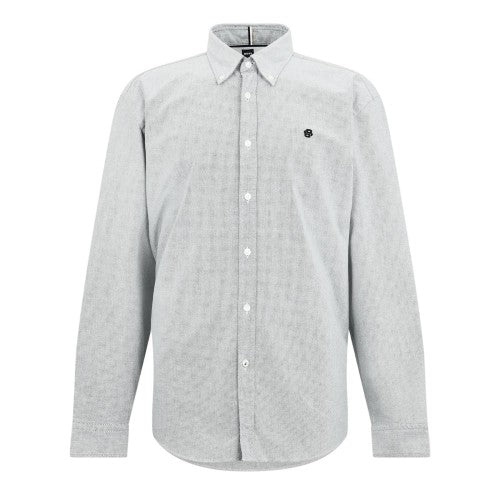 Front - Boss Mens Liam Patterned Collared Long-Sleeved Button-Down Shirt