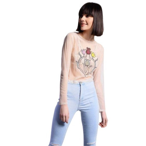Front - Glamorous Womens/Ladies Chiffon Long-Sleeved Top