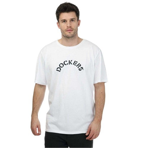 Front - Dockers Mens Arched Logo Crew Neck T-Shirt
