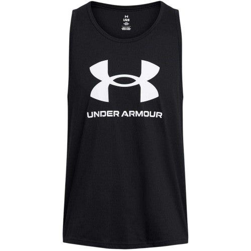 Front - Under Armour Mens Large Logo Scoop Neck Regular Tank Top