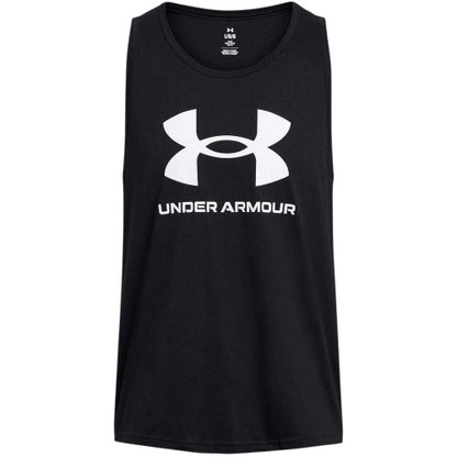 Front - Under Armour Mens Large Logo Scoop Neck Regular Tank Top