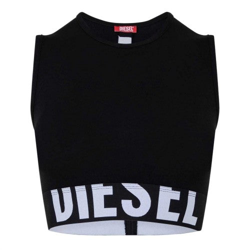 Front - Diesel Womens/Ladies Pop Cropped Slim Tank Top