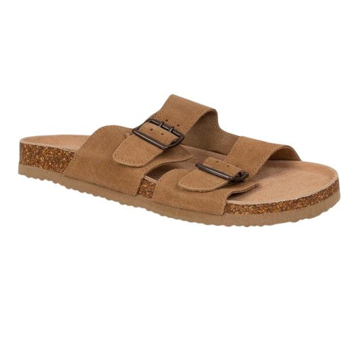 Front - Trespass Womens/Ladies Suede Flatform Slides