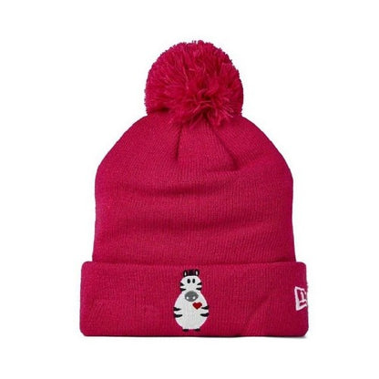 Front - New Era Childrens/Kids Zebra Pom Pom Beanie