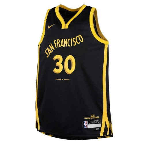 Front - Nike Boys Stephen Curry Golden State Warriors Basketball Jersey
