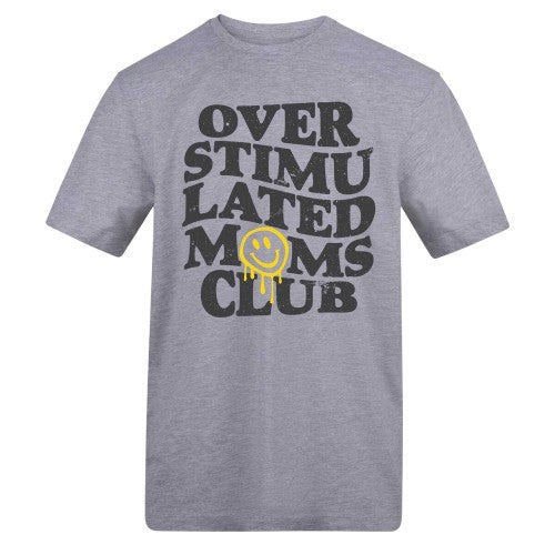 Front - AWD Womens/Ladies Overstimulated Moms Club T-Shirt