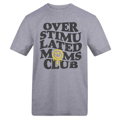 Front - AWD Womens/Ladies Overstimulated Moms Club T-Shirt