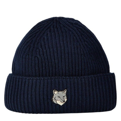 Front - Maison Kitsuné Unisex Adult Fox Virgin Wool Beanie