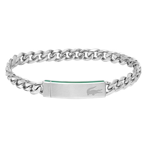 Front - Lacoste Mens Black Ion Plating Stainless Steel Bracelet