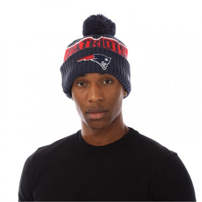 Front - New Era Unisex Adult New England Patriots Pom Pom Beanie