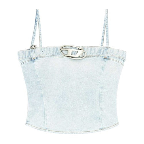 Front - Diesel Womens/Ladies Lucy Denim Slim Tank Top