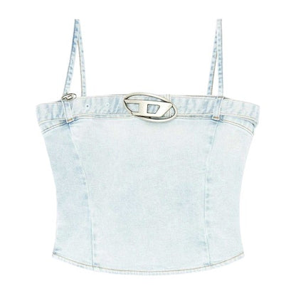 Front - Diesel Womens/Ladies Lucy Denim Slim Tank Top