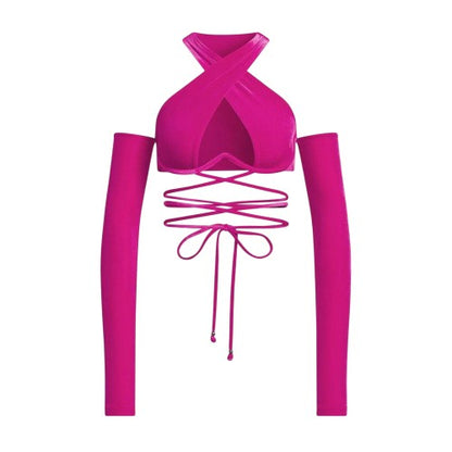 Front - Adidas Womens/Ladies Originals Criss-Cross Lace Up Bikini Top